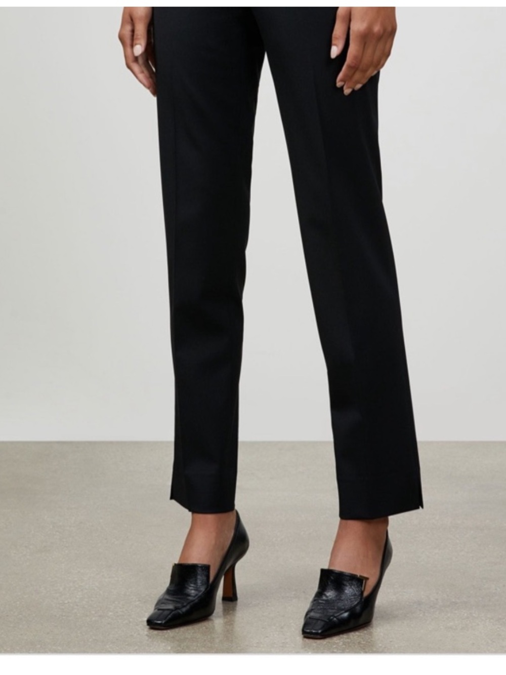 Lafayette 148 New York Bleeker Wool Black Trousers Sz 16 - Picture 3 of 13